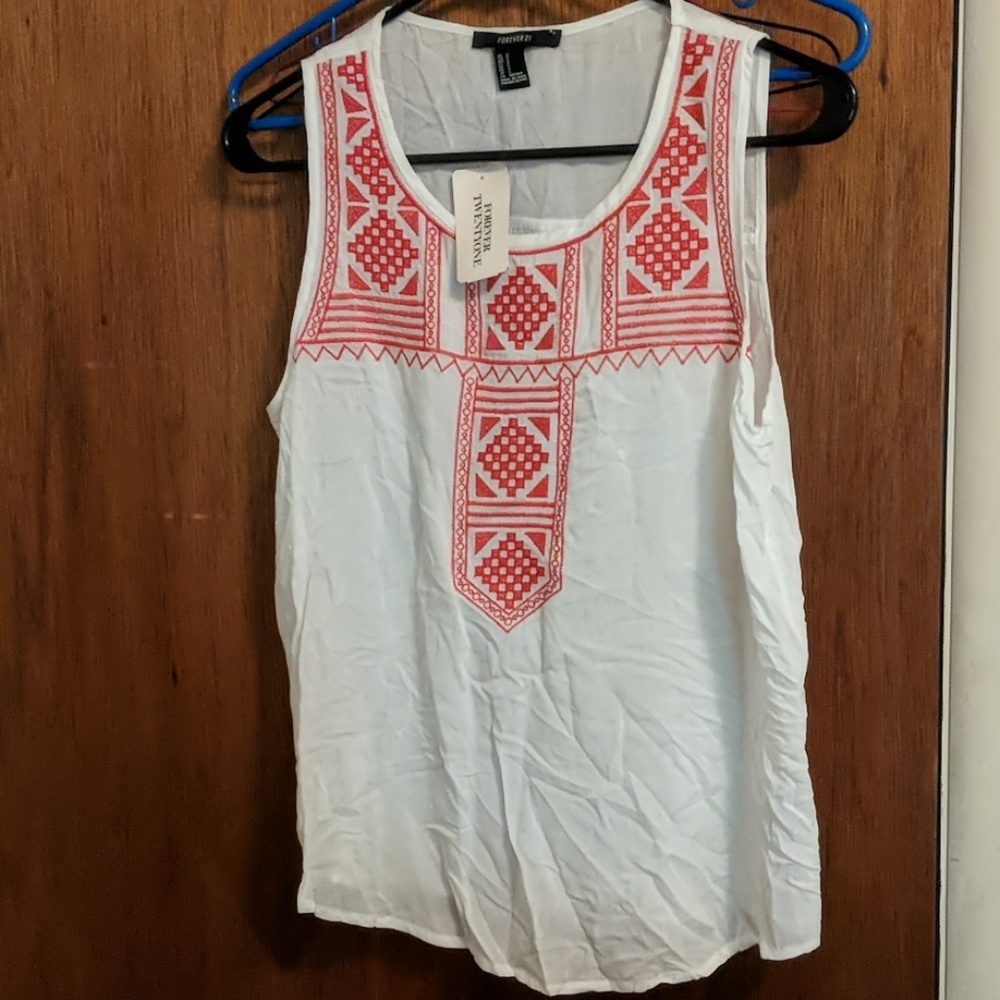 White and red tank top